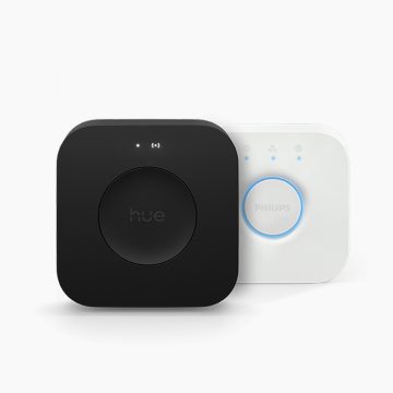 New Hue Bridge Pro and Philips Hue Bridge smart home lighting control systems.