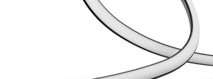 Curved smart lightstrip with a flexible, elongated shape and smooth white finish, shown against a plain background.